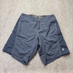 Kuhl Mutiny River Shorts Men 30 Blue Nylon Stretch Zip Cargo 10" 5048